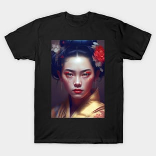 Japanese Geisha In Digital Art. Gift Idea For Japan Fans 6 T-Shirt